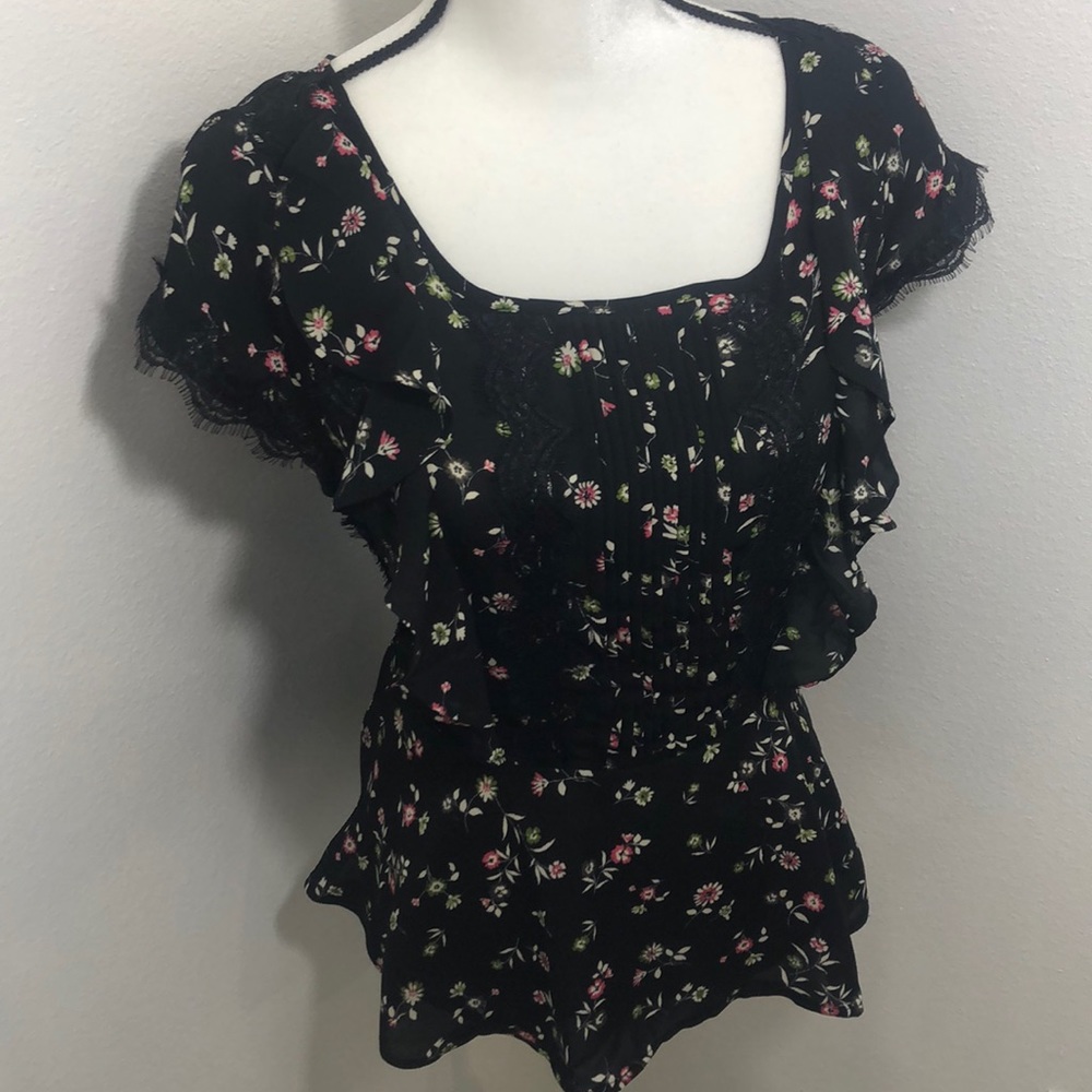 LC Lauren Conrad short sleeve Blouse size Large